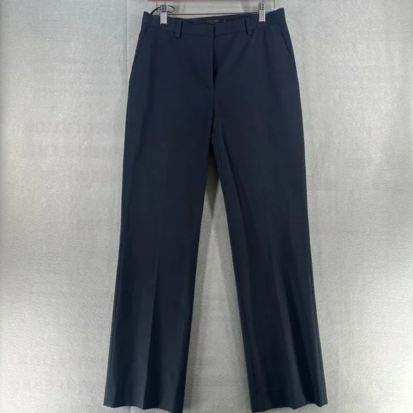 chinese dress ladies CALVIN KLEIN COLLECTION Size 8 Black Wool Wide Leg Dress Pants main image 1